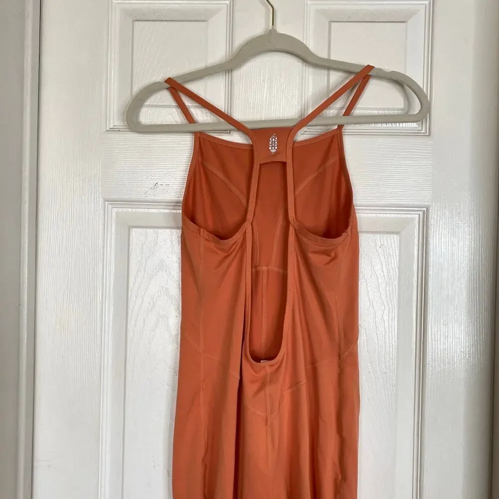 FREE PEOPLE Movement Side to Side Jumpsuit Athletic Size Medium Orange Active